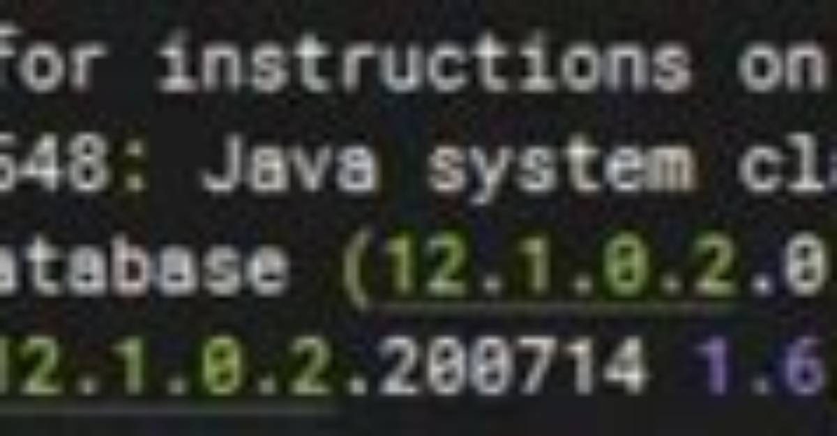 Ora-29548: Java System Class Reported: Could Not Identify Release Specified in Classes. Bin