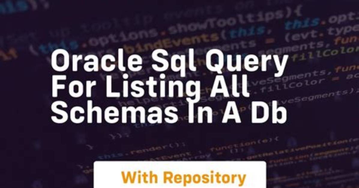 Oracle Sql Query for Listing All Schemas in a Db