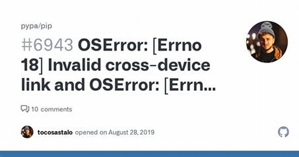 Oserror: [Errno 18] Invalid Cross-Device Link