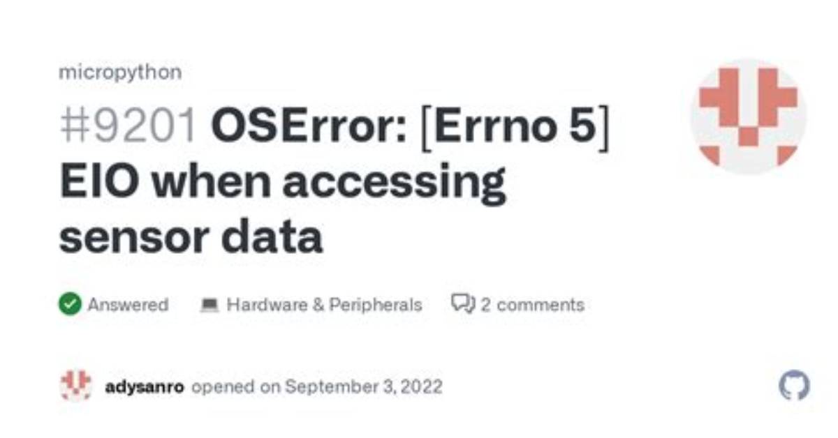 "Oserror: [Errno 5] Eio" When Running My Code