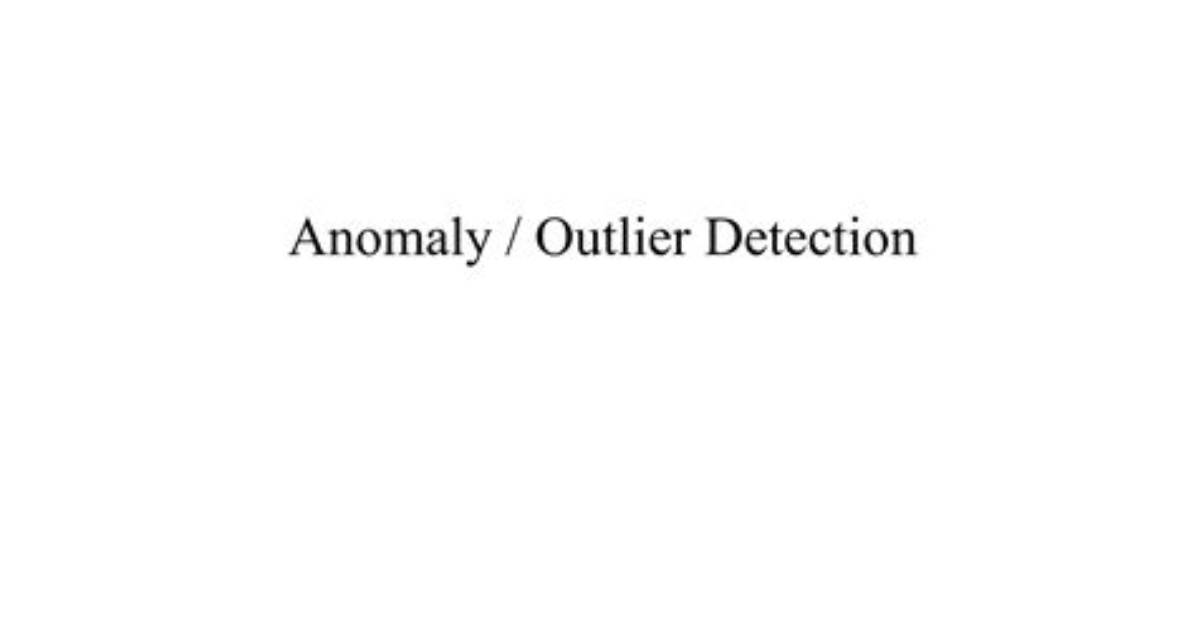 Outlier and Anomaly Detection with Machine Learning