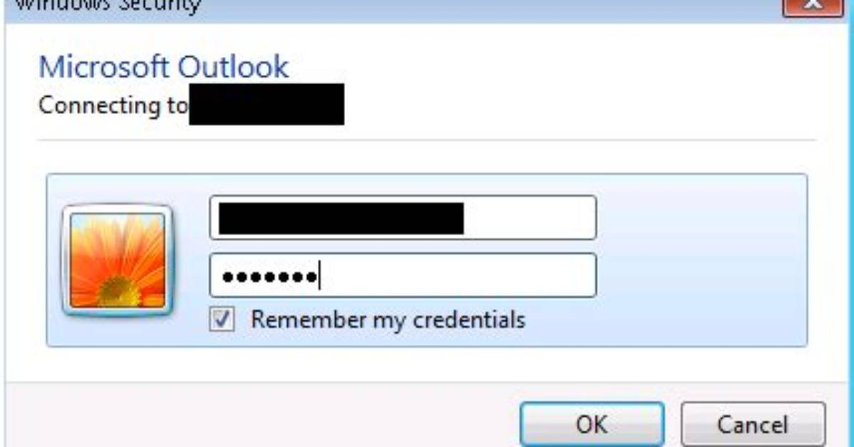 Outlook Login/Windows Security Pops up Every Time