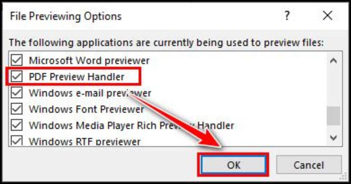 Outlook: Pdf Preview Handler Error