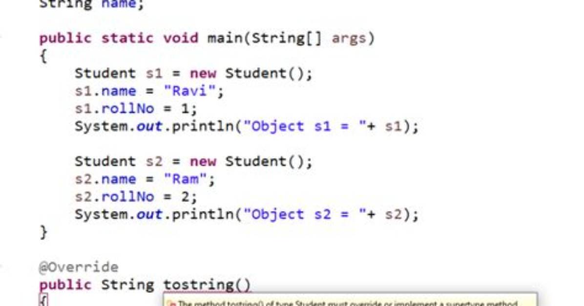 Override. Tostring Method C#