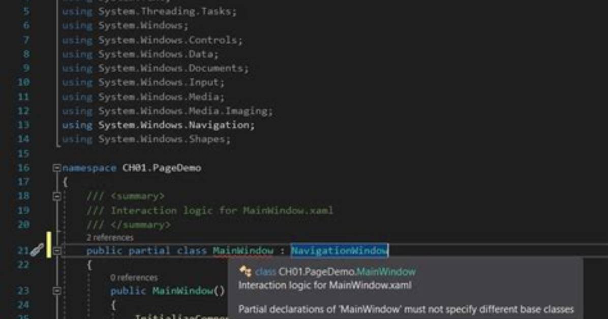 Partial Declarations Must Not Specify Different Base Classes