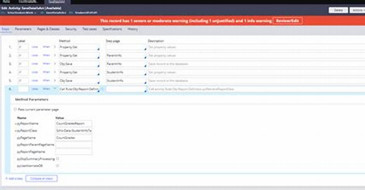 Pass Parameters to Report Definition Using Activity. Pega8.6