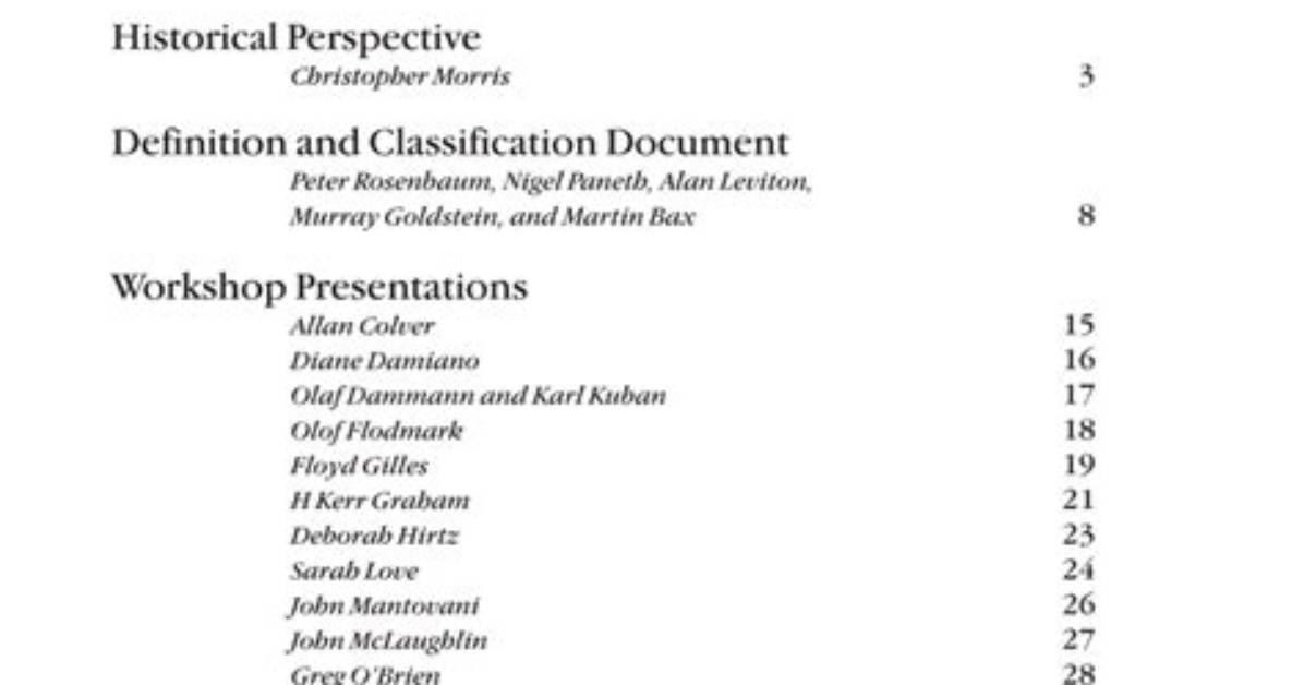 (Pdf) the Definition and Classification of Cerebral Palsy April 2006