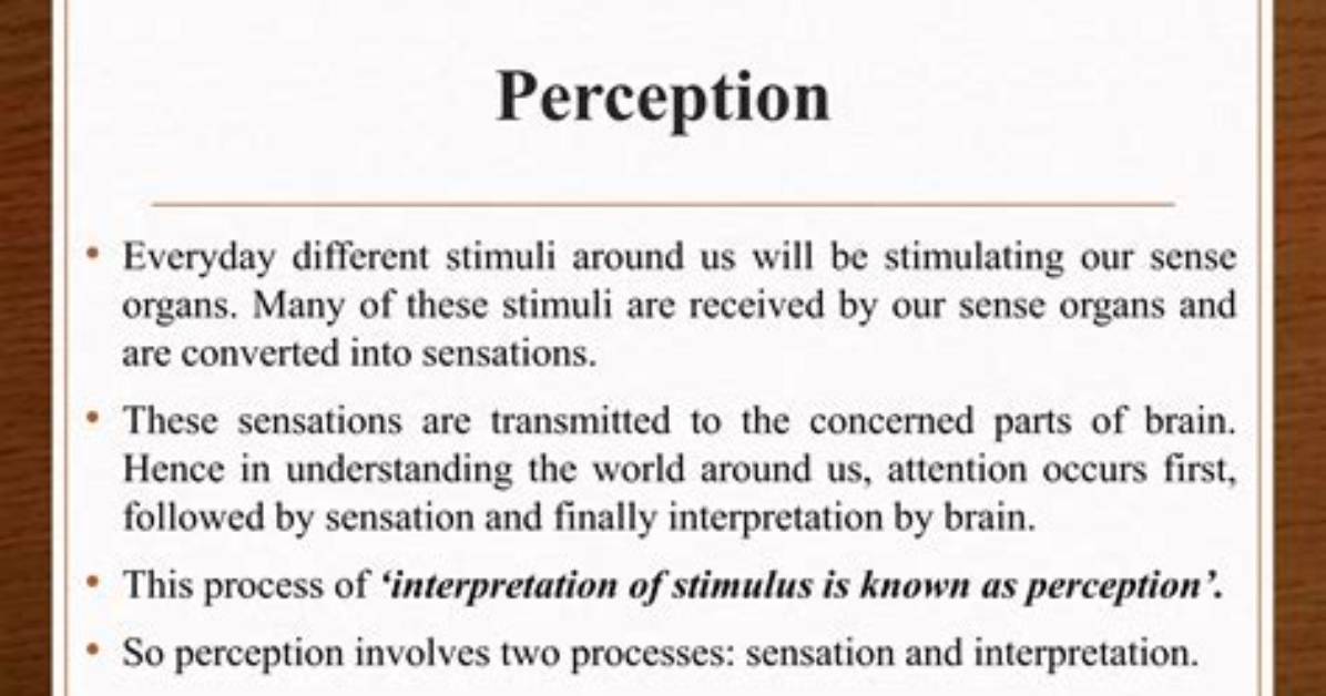 Perception - How to Discuss