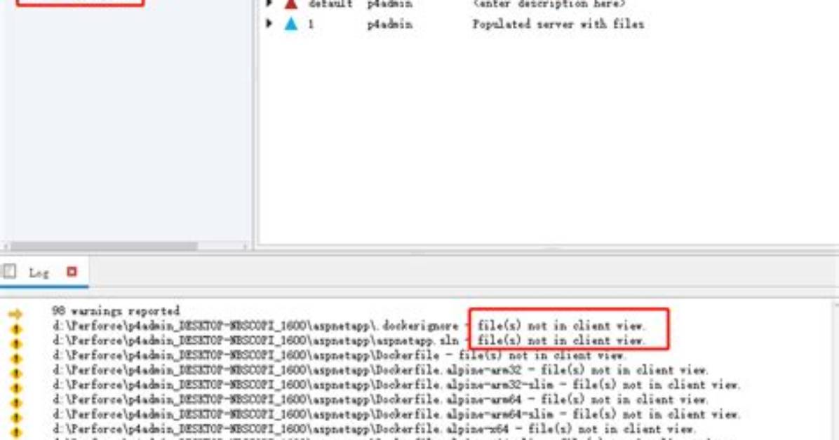 Perforce P4W Error: File(S) Not in Client View