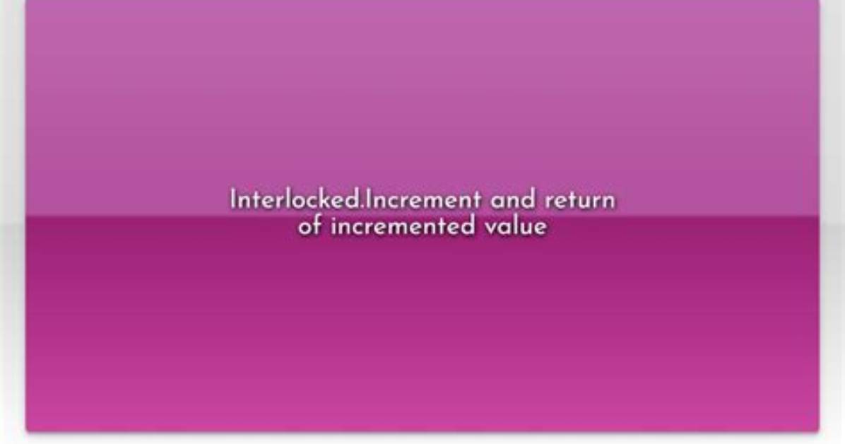 Performance of Interlocked. Increment