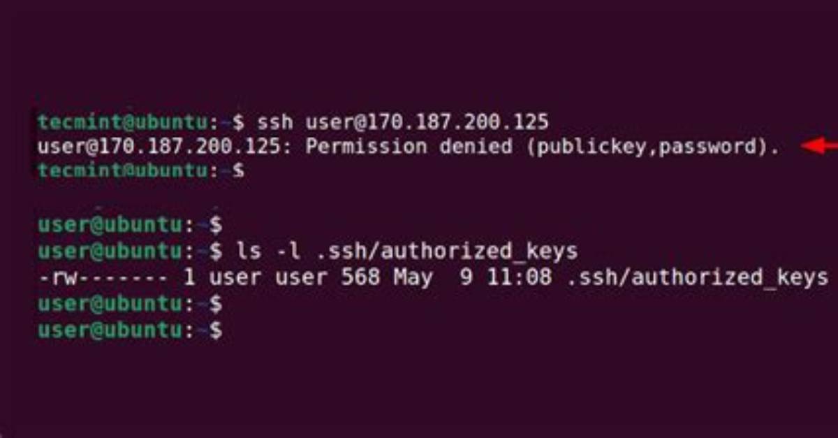 Permission Denied (Publickey) When Using Ssh