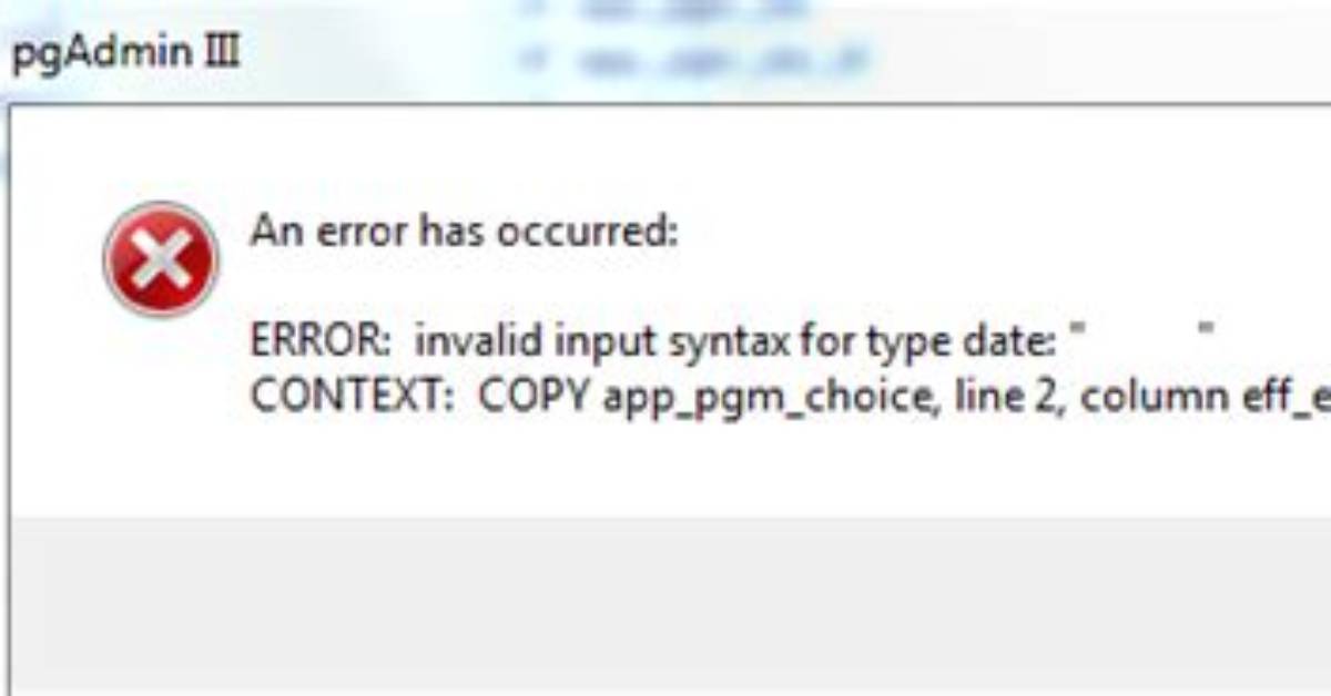 Pgadmin - Error: Invalid Input Syntax for Type Bigint