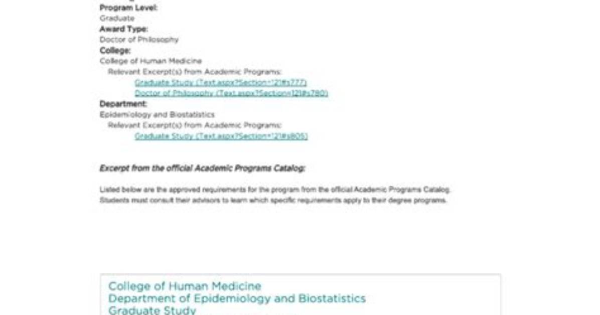 Ph. D. in Biostatistics