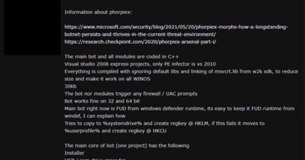 Phorpiex Botnet Stopped Working, Its Source Code Is up for Sale
