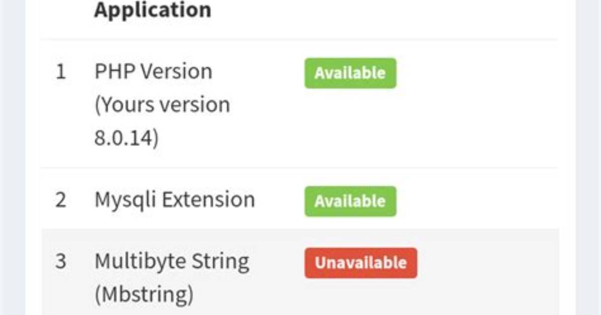Php Mbstring, Xml and Curl Setup
