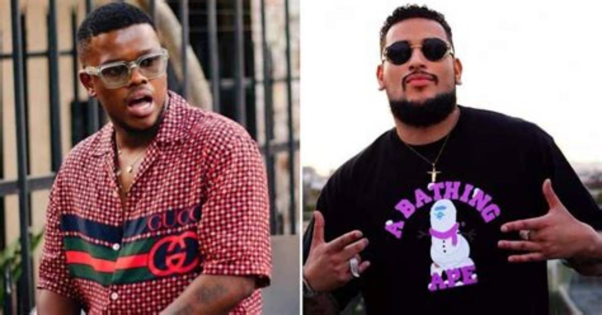 Pic of Murdah Bongz Rocking T-Shirt with Aka’s Face Standing Next to Dj Zinhle Trends, Sa Shares Mixed Views