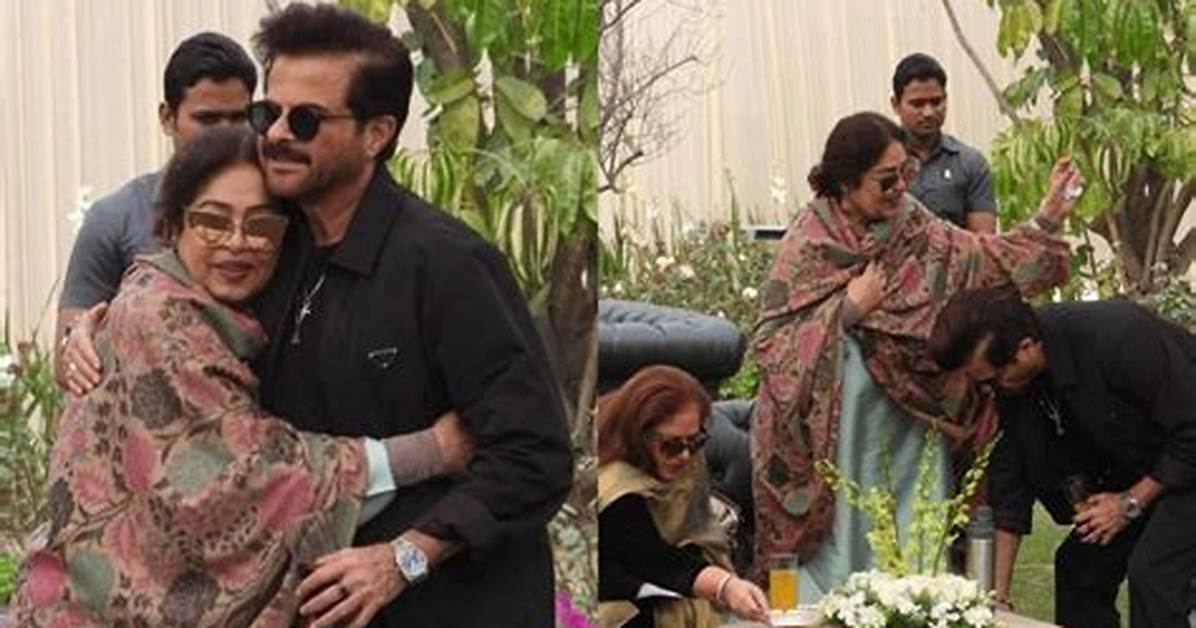 Pics: Anil Kapoor Respectfully Touches Kirron Kher's Feet During Their Visit to Abhinav Bindra's House for Lunch