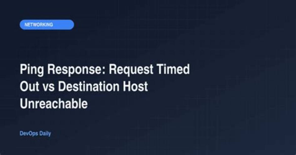 Ping Response "Request Timed Out." vs "Destination Host Unreachable"