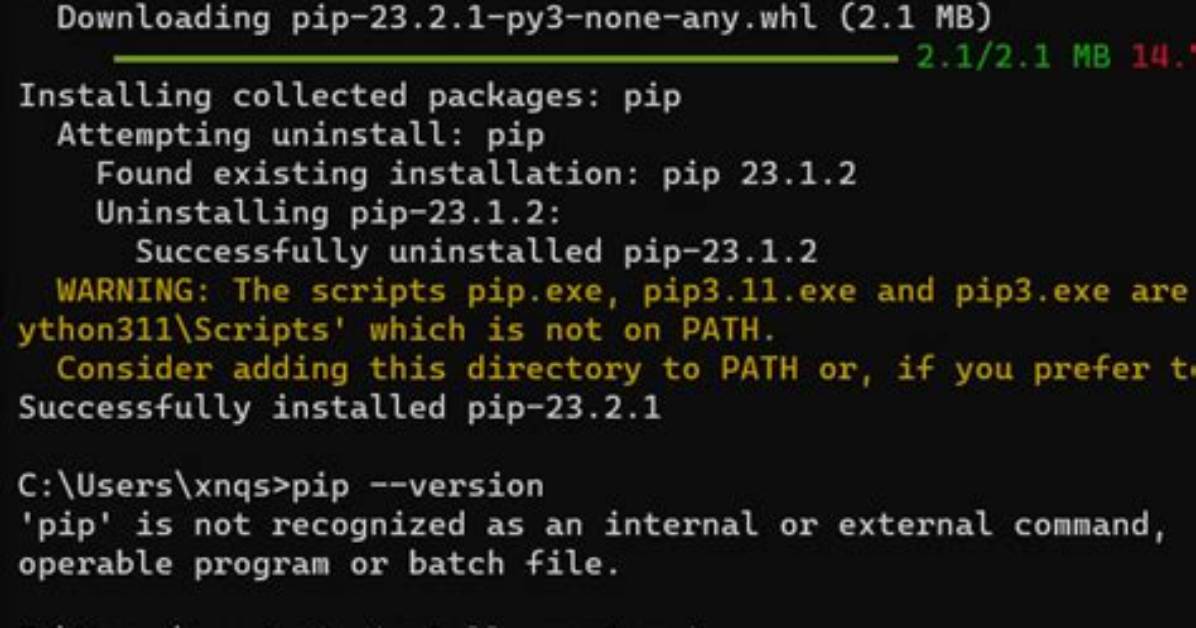 Pip Not Working in Python Installation in Windows 10