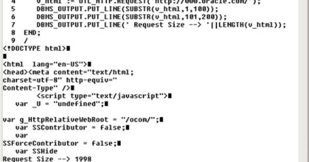 Pl/Sql Utl_Http. Request - Curly Braces/Semicolon