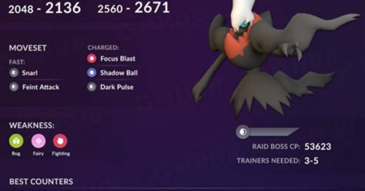 Pokemon Go Darkrai Raid Hour Guide