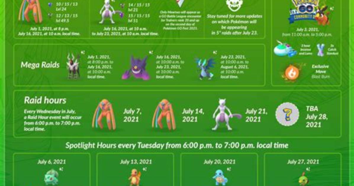 Pokemon Go July 2021 Events