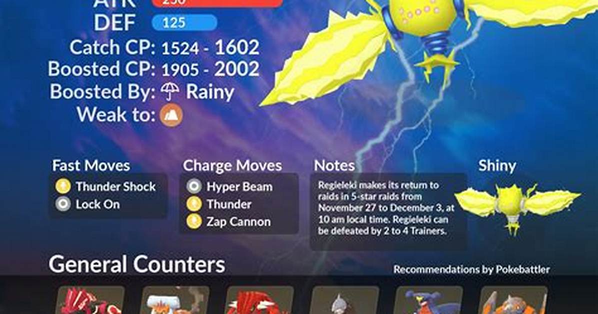 Pokemon Go Regieleki Elite Raid Changes