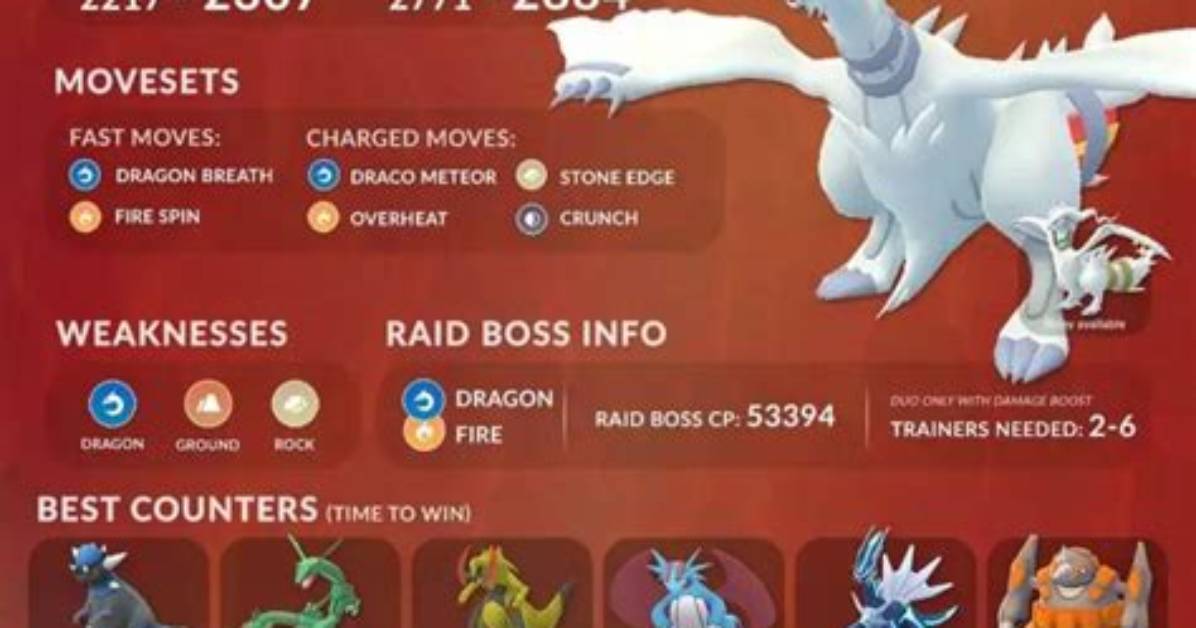 Pokemon Go Reshiram Raid Hour, Counters & Shiny Reshiram