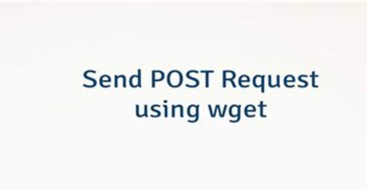 Post Request with Wget?