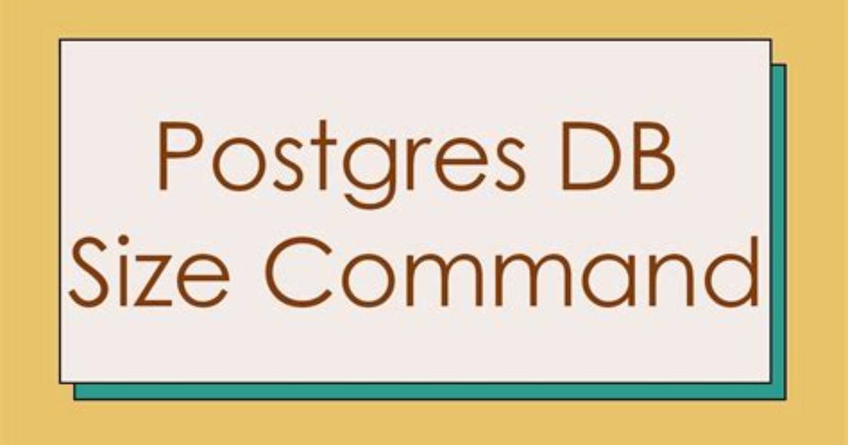 Postgres Db Size Command