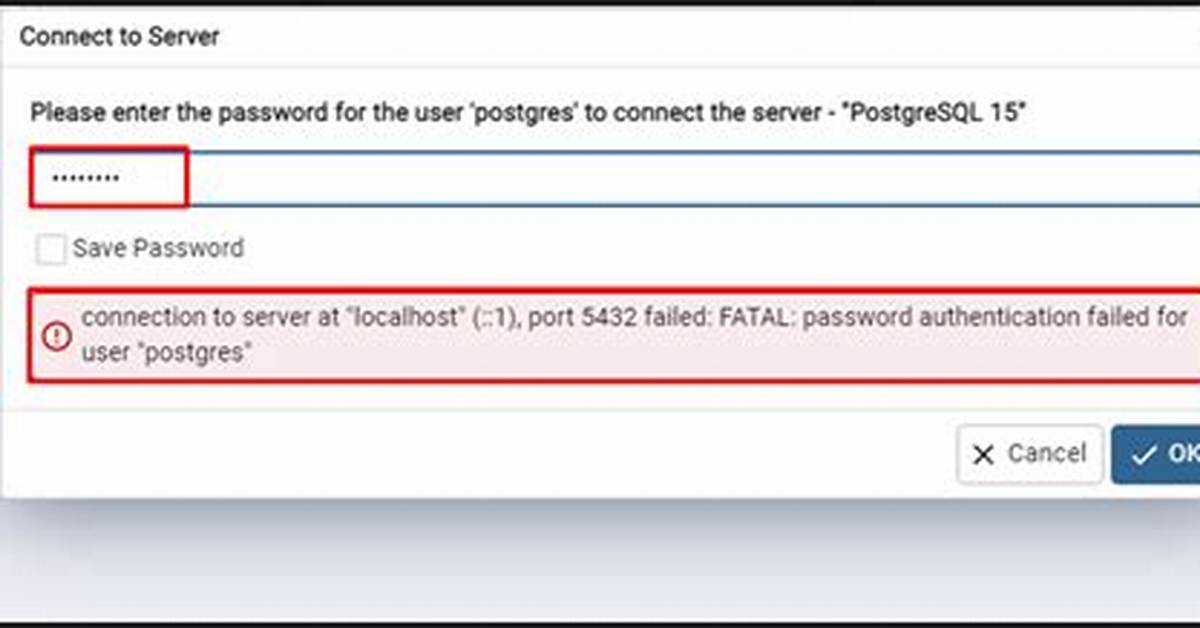 Postgres Password Authentication Fails