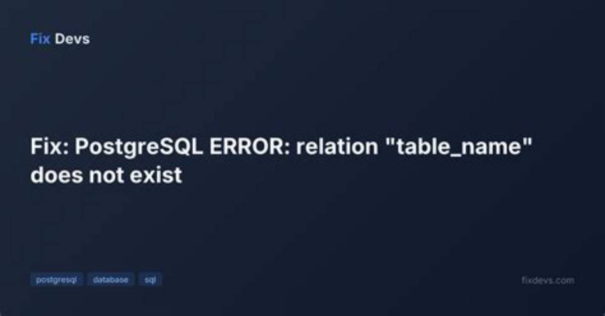 Postgresql Function: Relation Does Not Exist Error