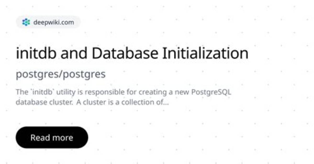 Postgresql "Initdb" (Database Initialization) on Linux