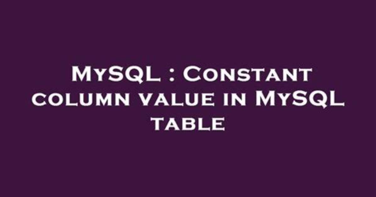 Postgresql Select Constant