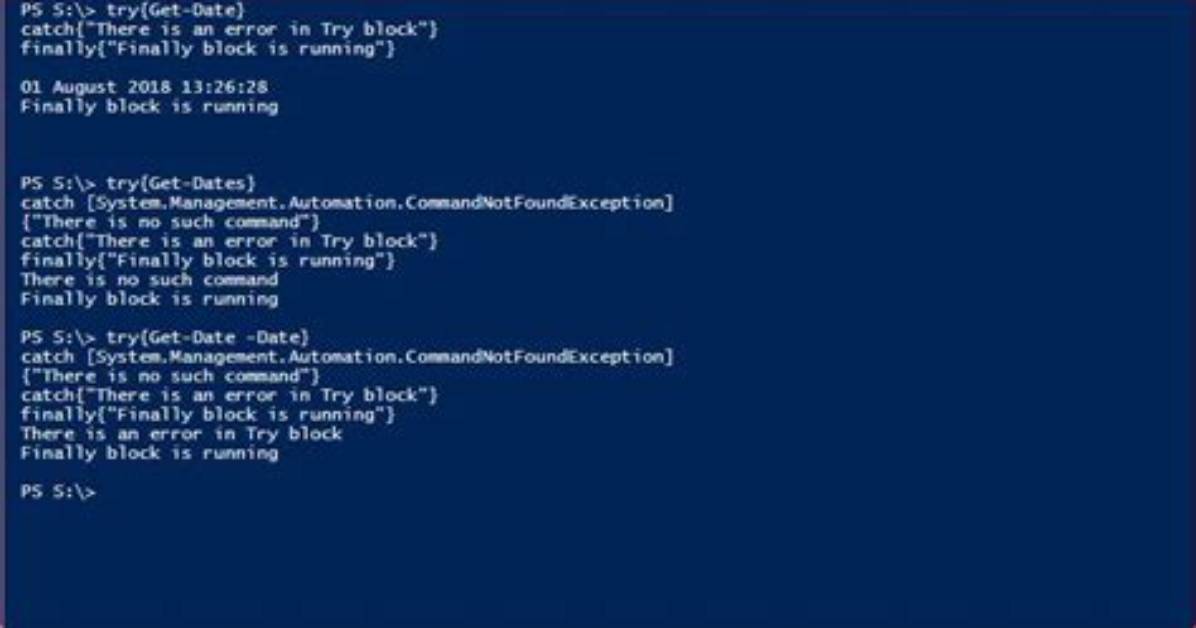 Powershell - Nesting Try/Catch/Finally Commands