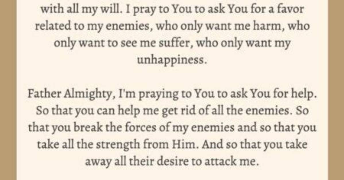 Prayer for Enemies to Leave Me Alone