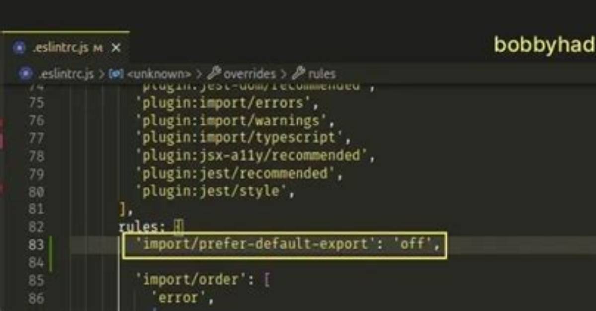 Prefer Default Export Eslint Error