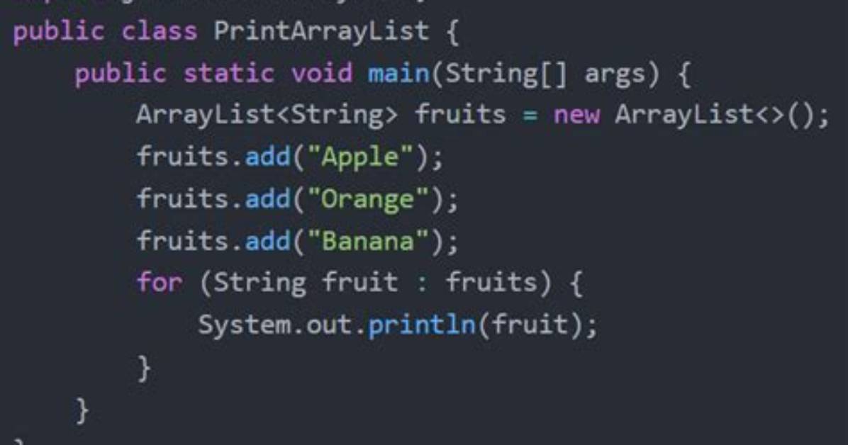Print Arraylist
