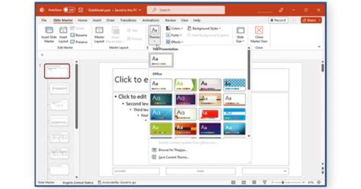 Problems Applying Slide Master to a Presentation