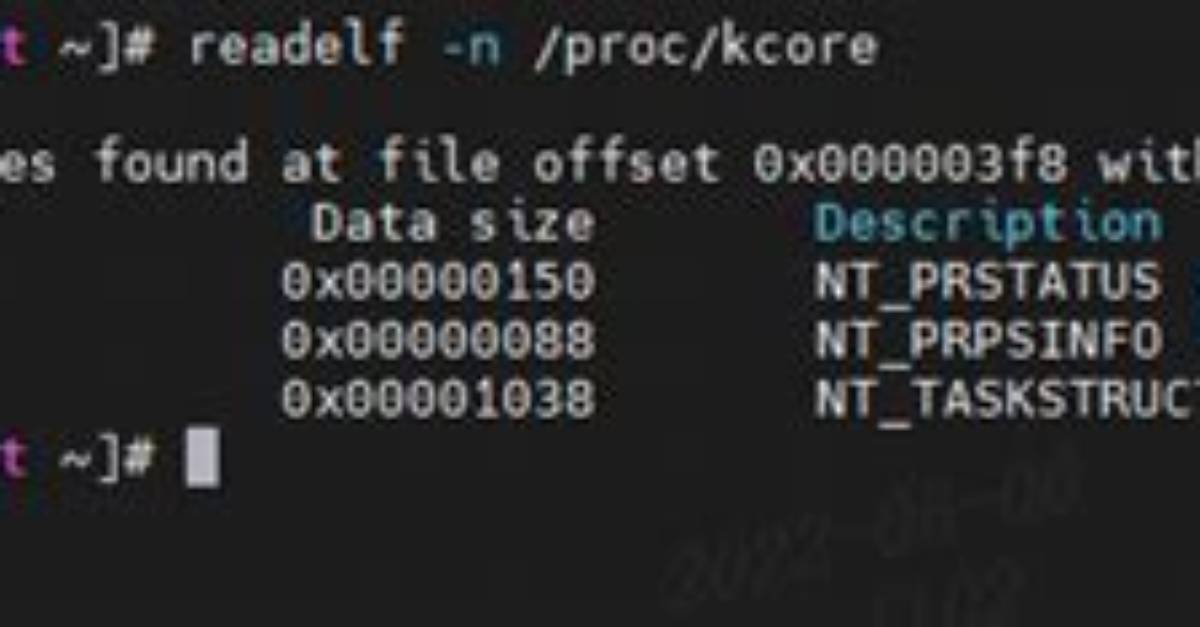 /Proc Kcore File Is Huge