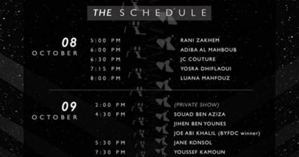 Programme De Designers & Brands Fashion Show Beyrouth Saison 5 - Celebrity. Tn