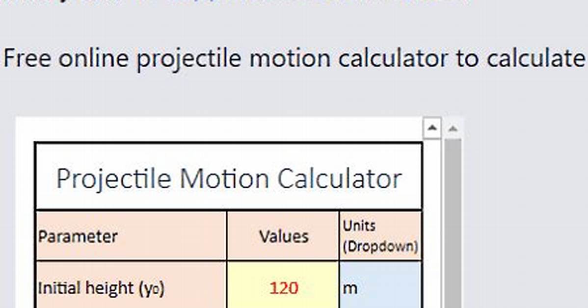 Projectile Motion Calculator