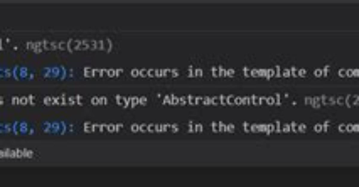 Property 'Controls' Does Not Exist on Type 'Abstractcontrol' Angular 4 [Duplicate]