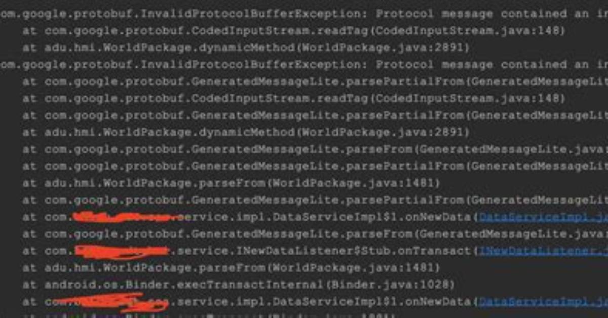 Protobuf Error: Protocol Message Tag Had Invalid Wire Type
