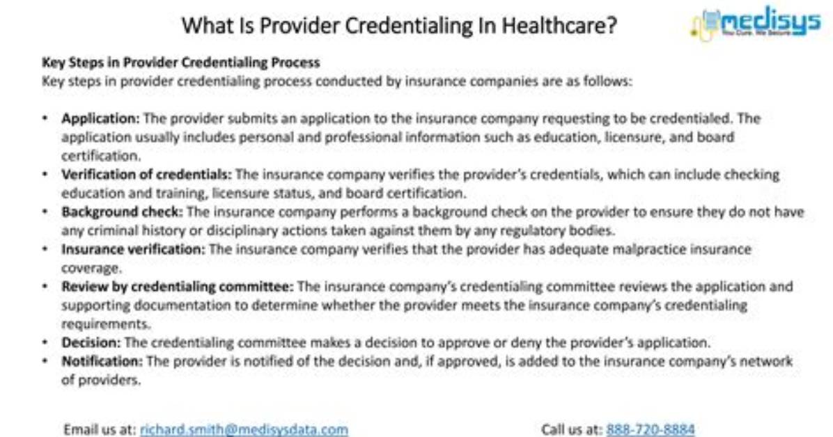 Provider Credentialing and Licensure Steps