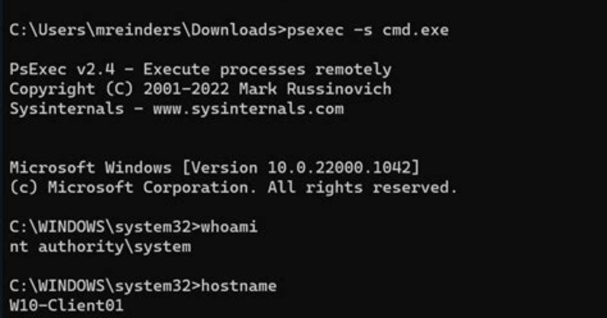 Psexec "Run as (Remote) Admin"