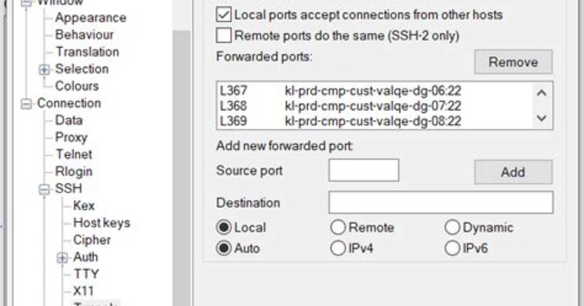 Putty: Export or Import Tunnel Settings to Another Computer