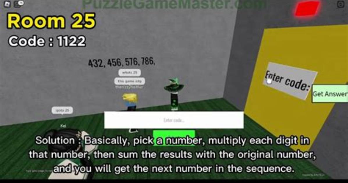 Puzzle Doors Level 25 Roblox Answer [With Explanations]