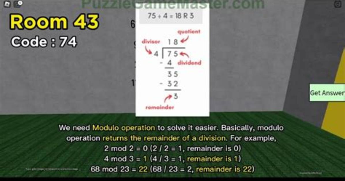 Puzzle Doors Level 43 Roblox Answer [With Explanations]
