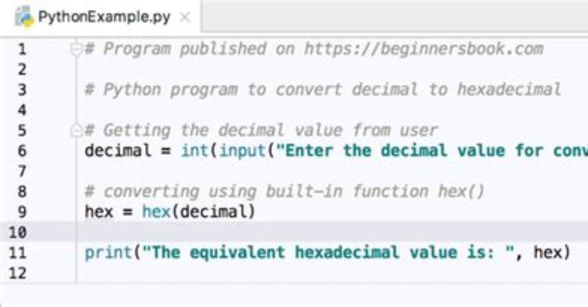Python Convert Decimal to Hex